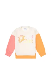 US Polo Assn. Girls' Orange Crew Neck Sweatshirt - Image 4