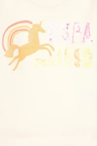 US Polo Assn. Girls' Orange Crew Neck Sweatshirt - Image 6