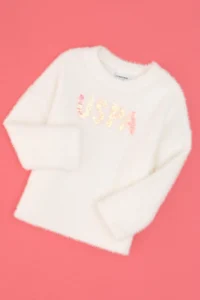 US Polo Assn. Girls' Cream Sweatshirt