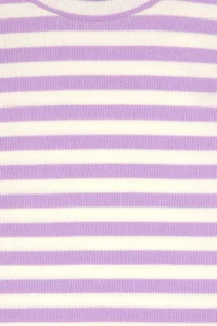 US Polo Assn. Girls' Lilac Striped Crew Neck Sweatshirt - Image 7