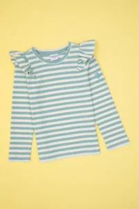 US Polo Assn. Girls' Mint Striped Crew Neck Sweatshirt - Image 3