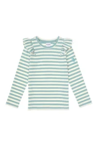 US Polo Assn. Girls' Mint Striped Crew Neck Sweatshirt - Image 4