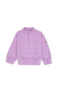 US Polo Assn. Girls' Lilac Fleece Half Zippered Sweatshirt - Image 3