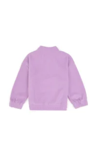 US Polo Assn. Girls' Lilac Fleece Half Zippered Sweatshirt - Image 4
