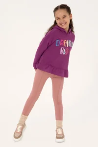 US Polo Assn. Girls' Violet Hooded Sweatshirt - Image 2