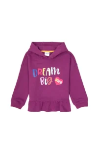 US Polo Assn. Girls' Violet Hooded Sweatshirt - Image 3