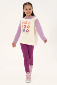 US Polo Assn. Girls' Lilac Hooded Sweatshirt - Image 2