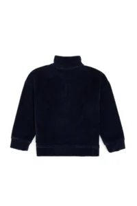 US Polo Assn. Girls' Navy Blue Half Zippered Sequined Sweatshirt - Image 4