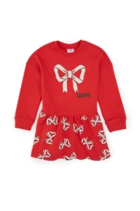 US Polo Assn. Girls' Red New year Themed Knitting Dress - Image 3
