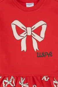 US Polo Assn. Girls' Red New year Themed Knitting Dress - Image 5