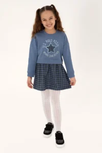 US Polo Assn. Girls' Light Navy Knitting Dress