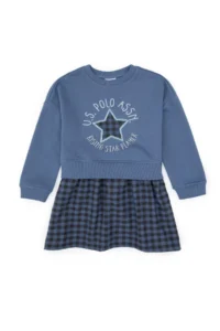 US Polo Assn. Girls' Light Navy Knitting Dress - Image 3