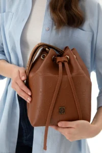 Pierre Cardin Tan Drawstring Bag - Image 2