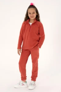 US Polo Assn. Girls' Dusty Rose Jogger Fleece Sweatpants