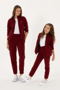 US Polo Assn. Girls' Burgundy Jogger Fleece Sweatpants - Image 2