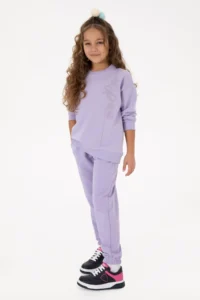 US Polo Shirt Assn. Girls' Lilac Tracksuit - Image 2