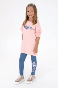 US Polo Shirt Assn. Girls' Light Pink Bottom Top Set