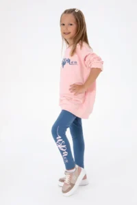 US Polo Shirt Assn. Girls' Light Pink Bottom Top Set - Image 3