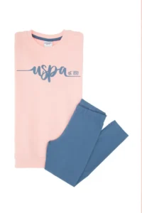 US Polo Shirt Assn. Girls' Light Pink Bottom Top Set - Image 4