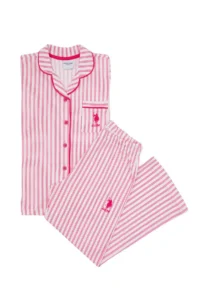 US Polo Shirt Assn. Girls' Fuchsia Striped Pajama Set - Image 4