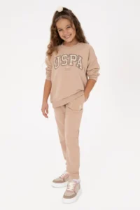 US Polo Shirt Assn. Girls' Camel Tracksuit