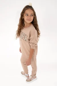 US Polo Shirt Assn. Girls' Camel Tracksuit - Image 2