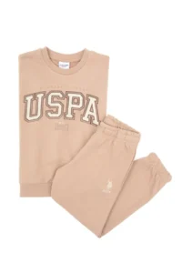US Polo Shirt Assn. Girls' Camel Tracksuit - Image 4