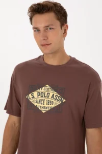 US Polo Assn. Men Brown T-Shirt - Image 2