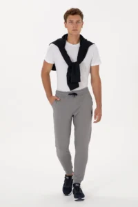 US Polo Assn. Men Light Gray Sweatpants - Image 3