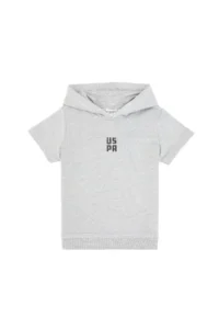 US Polo Assn. Boys' Gray Melanj Hooded Sweatshirt - Image 2