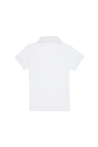 US Polo Assn. Girls' White Polo Shirt Collar T-Shirt - Image 3