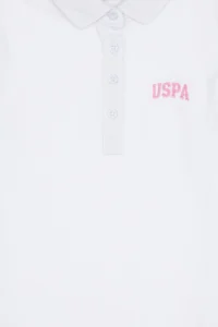 US Polo Assn. Girls' White Polo Shirt Collar T-Shirt - Image 4