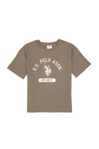 US Polo Assn. Boys' Khaki Crew Neck T-Shirt