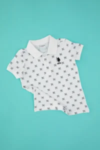 US Polo Assn. Boys' White Polo Shirt Collar T-Shirt