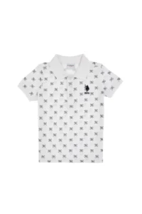 US Polo Assn. Boys' White Polo Shirt Collar T-Shirt - Image 2