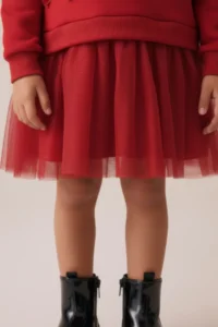 Minipodyum Velvet with bow Tulle Girls' Dress - Image 5