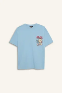 DeFacto SmileyWorld Oversize Wide Fit Crew Neck Back Printed Short Sleeve T-Shirt - Image 7