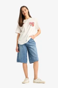 DeFacto 100% Cotton Oversized Printed T-Shirt - Image 2