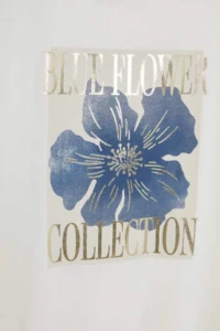 DeFacto Crew Neck Floral Short Sleeve T-Shirt - Image 8