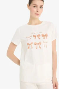 DeFacto 100% Cotton Regular Fit Printed Combed Cotton T-Shirt