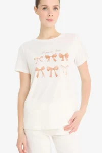 DeFacto 100% Cotton Regular Fit Printed Combed Cotton T-Shirt - Image 3