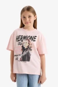 DeFacto Harry Potter Oversize Wide Fit Crew Neck Short Sleeve T-Shirt Girls