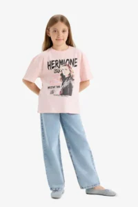 DeFacto Harry Potter Oversize Wide Fit Crew Neck Short Sleeve T-Shirt Girls - Image 2