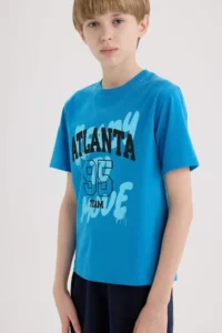 DeFacto Crew Neck Printed Short Sleeve T-Shirt Boy - Image 4