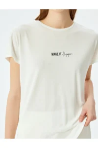 Koton Modal Blend Bat Arm Printed Sports T-Shirt - Image 5