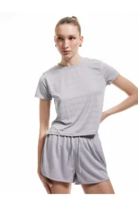 Koton Crew Neck Short Sleeve Sports T-Shirt with Stitching Detail - Image 2