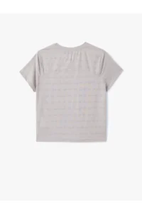 Koton Crew Neck Short Sleeve Sports T-Shirt with Stitching Detail - Image 4