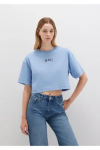 Mavi Logo Printed Crop T-Shirt Crop / Short Cut 1613411-70831