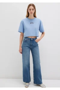 Mavi Logo Printed Crop T-Shirt Crop / Short Cut 1613411-70831 - Image 2