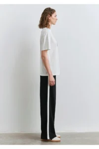 Mavi Logo Printed Ecru T-Shirt Loose Fit 1613333-70057 - Image 4